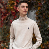 Pull col roulé N°847 - Beige - Us polo