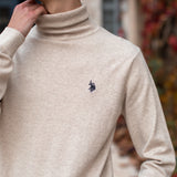 Pull col roulé N°847 - Beige - Us polo