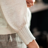 Pull manches ballons Bazoum - Ecru - Des Petits Hauts