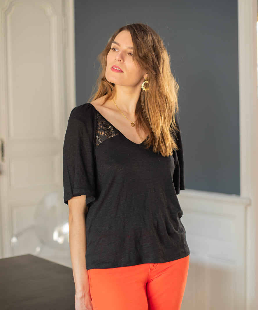 Tee-shirt Kinouta - Noir - Des Petits Hauts