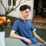 Polo imprimé jacquard à manches courtes - Petrol Blue - Petrol Industries