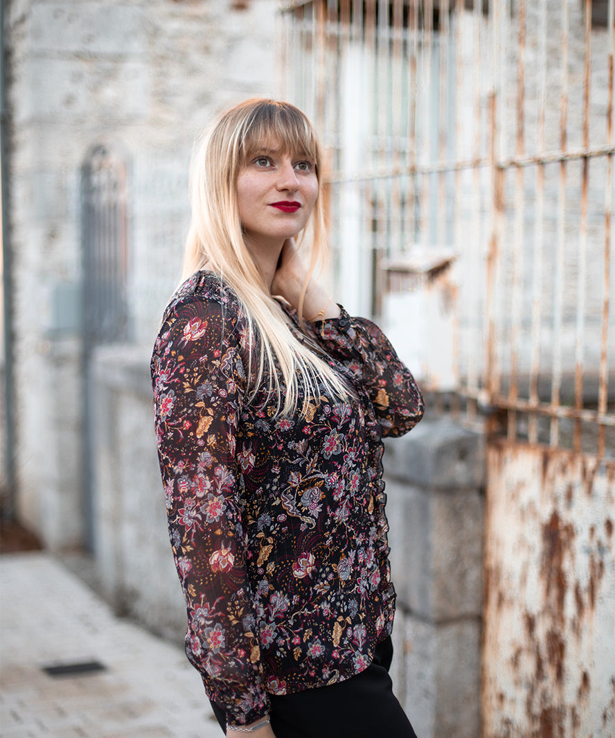 Blouse en voile - noire - IKKS
