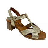 Talon carré en cuir 3436 - Doré - EVA FRUTOS