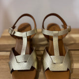 Talon carré en cuir 3436 - Doré - EVA FRUTOS