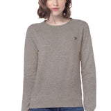 Pull fin col rond - Gris - US POLO FEMME