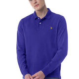 Polo uni manches longues - Violet - US POLO