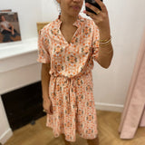 Robe fluide à manches courtes Caroline - Ecru - C'EST BEAU LA VIE !