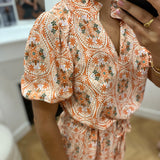 Robe fluide à manches courtes Caroline - Ecru - C'EST BEAU LA VIE !