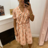 Robe fluide à manches courtes Caroline - Ecru - C'EST BEAU LA VIE !