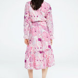 Robe midi imprimé fleuri Marilene - Le Pacha Pink - FABIENNE CHAPOT