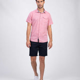 Chemise manches courtes Selkir - Framboise - SUN VALLEY HOMME
