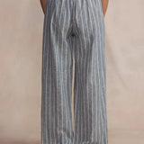 Pantalon large à rayures taille haute Yvanapan - Regate - TBS Femme