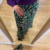 Jupe mi-longue - First - vert imprimé - SUNCOO