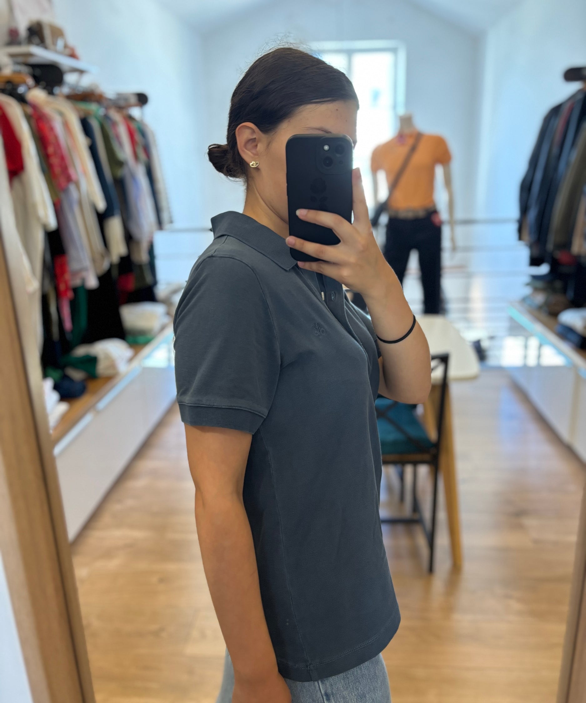 Polo piqué en jersey - Bleu doux - MARC'O POLO FEMME