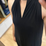 Robe loose à bretelles en jersey - Noire - MARC'O POLO FEMME