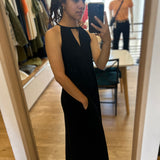 Robe loose à bretelles en jersey - Noire - MARC'O POLO FEMME