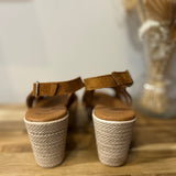 Sandales slingback compensées 5528 - Camel - EVA FRUTOS