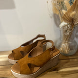 Sandales slingback compensées 5528 - Camel - EVA FRUTOS