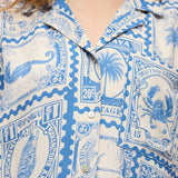 Chemise à manches courtes imprimée resort Objvima - Bleu ciel - OBJECT
