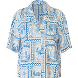 Chemise à manches courtes imprimée resort Objvima - Bleu ciel - OBJECT