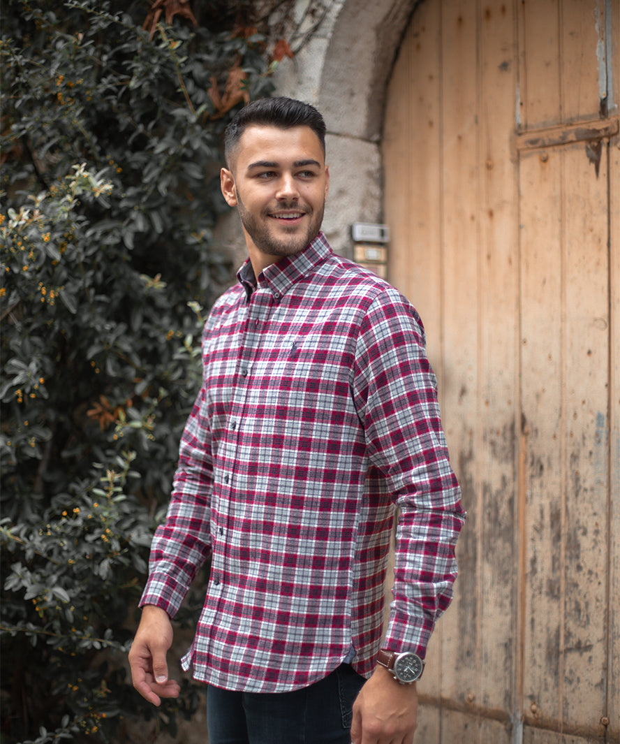 Chemise à carreaux N°61297 - rouge - US POLO