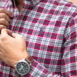Chemise à carreaux N°61297 - rouge - US POLO