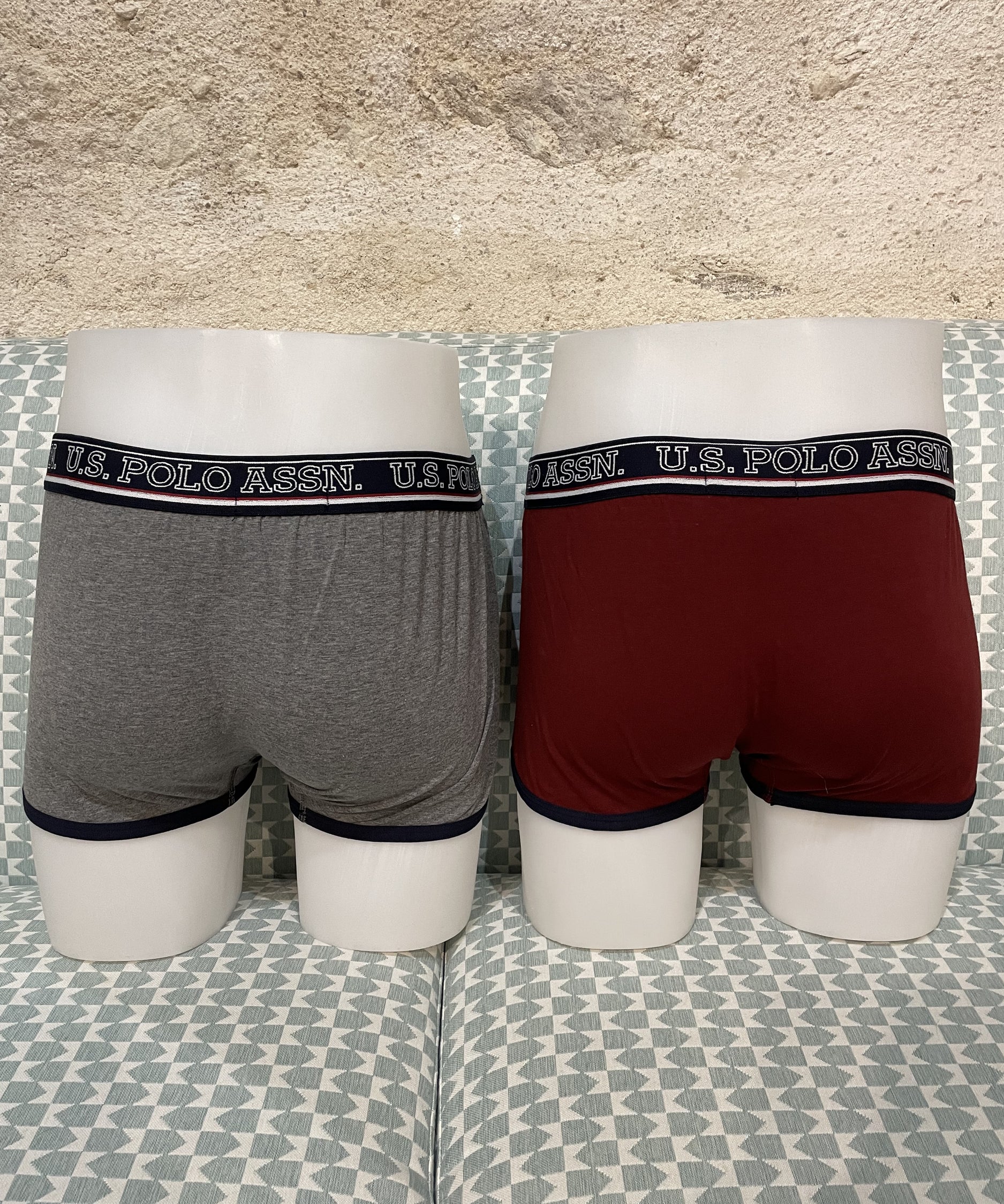 Boxers - bordeaux et gris - US POLO