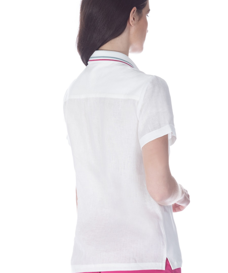 Polo manches courtes - Blanc / multicore - US POLO FEMME