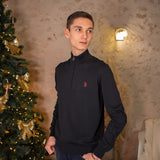 Pull zippé n°643 - noir - US POLO