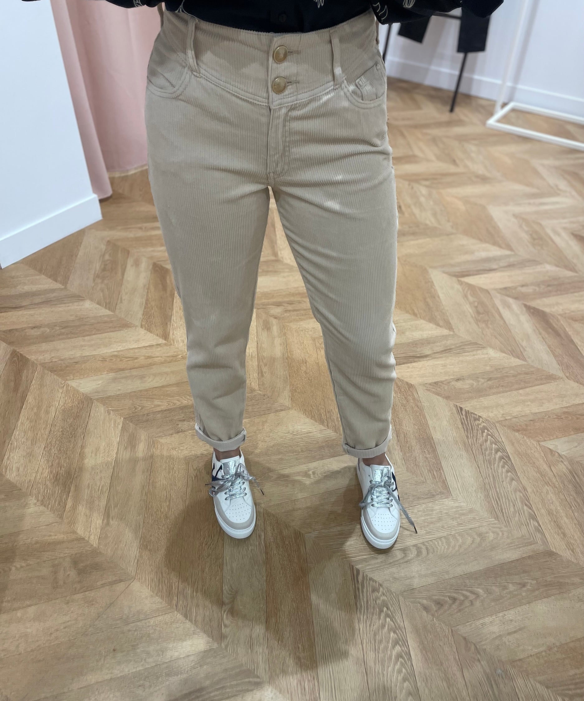 Pantalon en velours Eddy - Beige - C'EST BEAU LA VIE