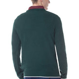 Pull col rond à bords contrastés - Vert - US POLO