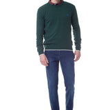 Pull col rond à bords contrastés - Vert - US POLO