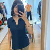 Polo côtelé femme Perlarama - Bleu marine - Sun Valley femme