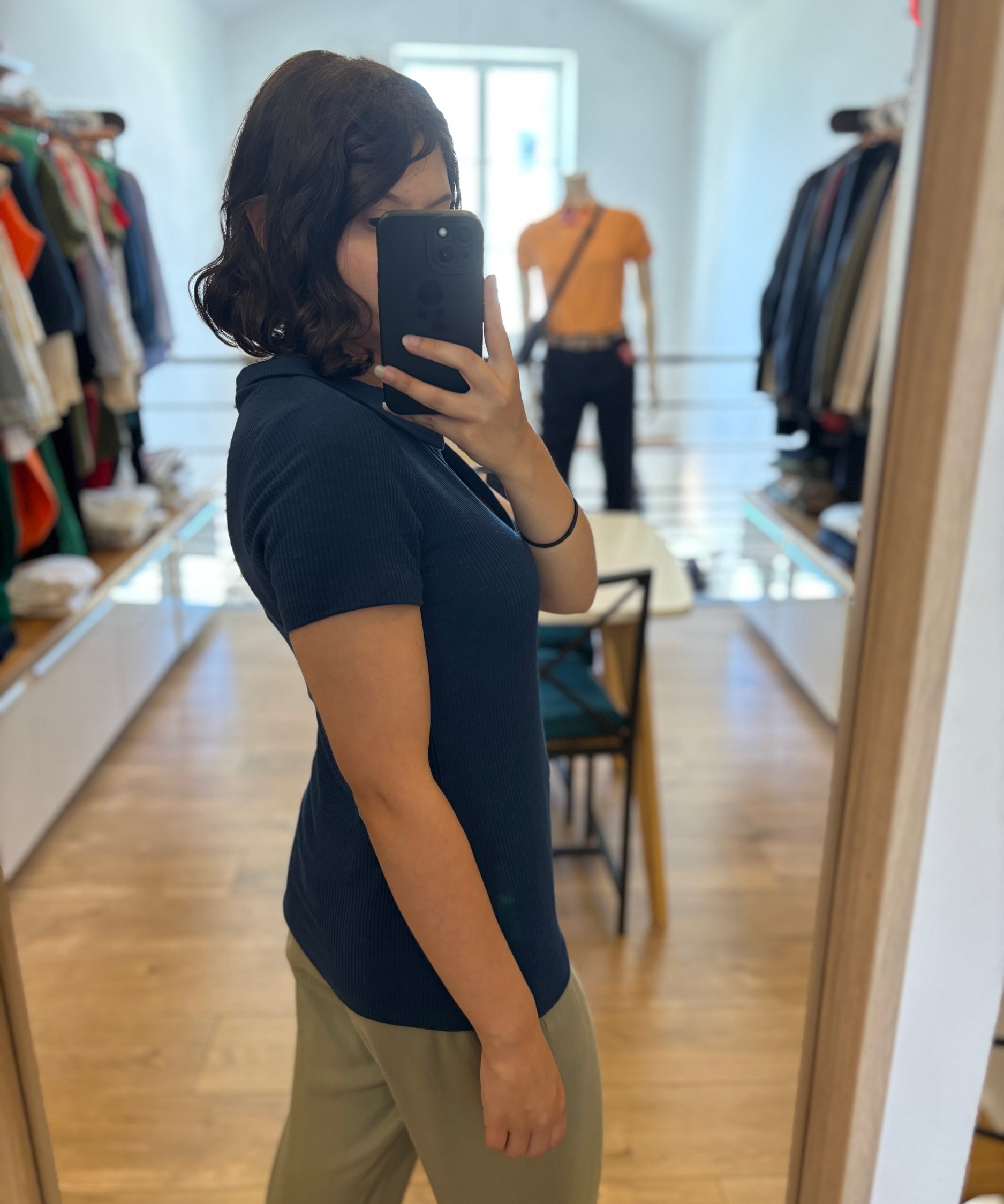 Polo côtelé femme Perlarama - Bleu marine - Sun Valley femme