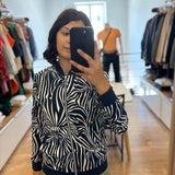 Veste teddy imprimée femme Ylio - Bleu marine - Sun Valley femme
