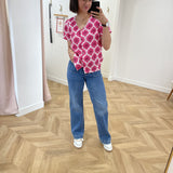 Chemise fluide imprimée Bloum - Framboise - C'EST BEAU LA VIE