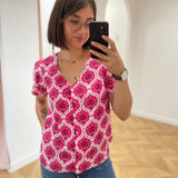 Chemise fluide imprimée Bloum - Framboise - C'EST BEAU LA VIE
