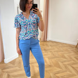 Blouse imprimée à manches courte Lisbonne - Rose pop - C'EST BEAU LA VIE
