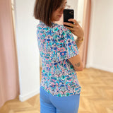Blouse imprimée à manches courte Lisbonne - Rose pop - C'EST BEAU LA VIE