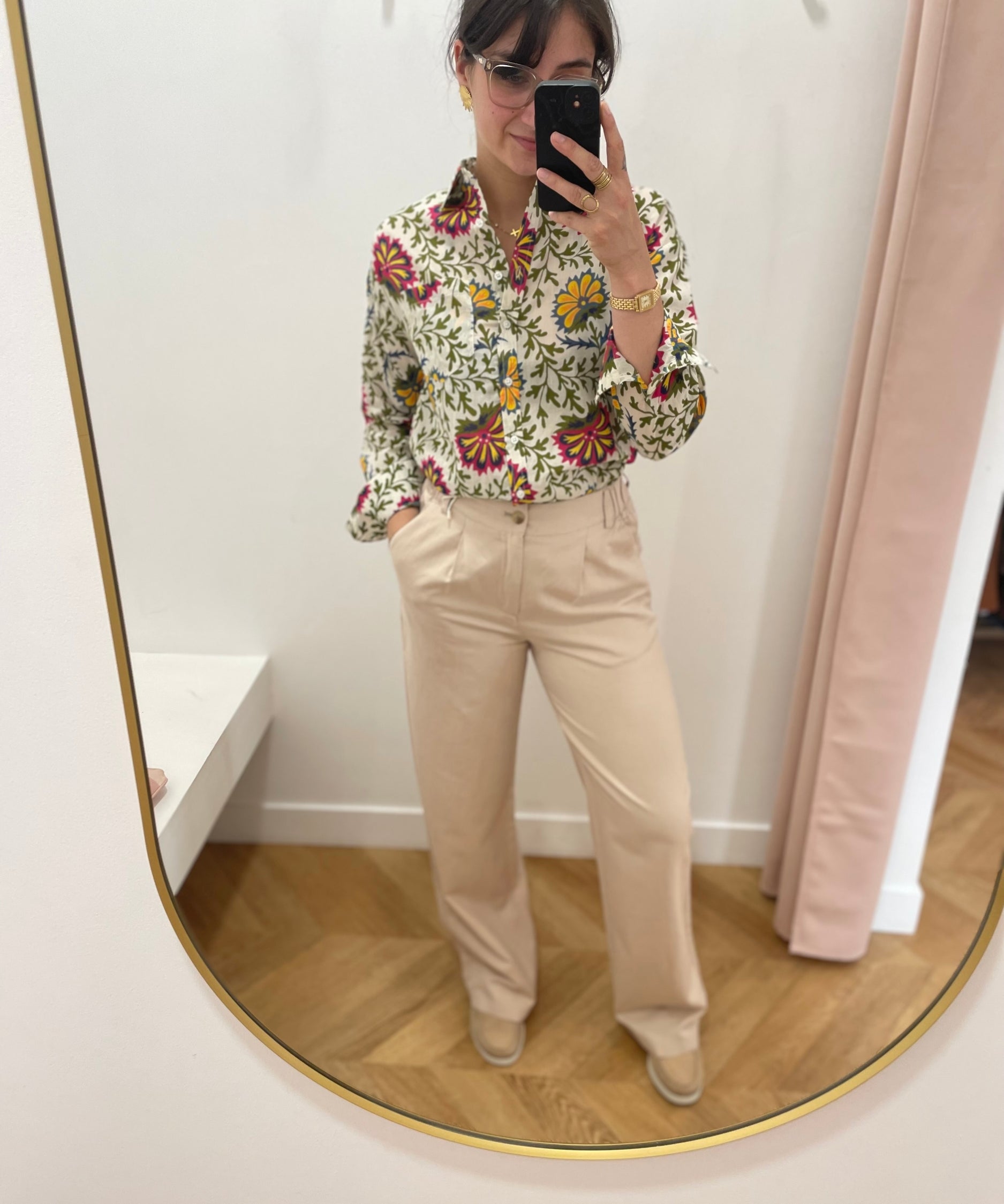 Pantalon large Sarah - Sable - C'EST BEAU LA VIE
