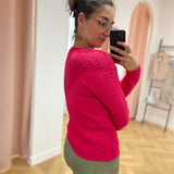 Pull ajouré Bonbon - Rouge - C'EST BEAU LA VIE