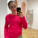 Pull ajouré Bonbon - Rouge - C'EST BEAU LA VIE