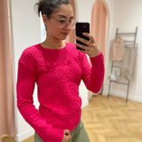 Pull ajouré Bonbon - Rouge - C'EST BEAU LA VIE