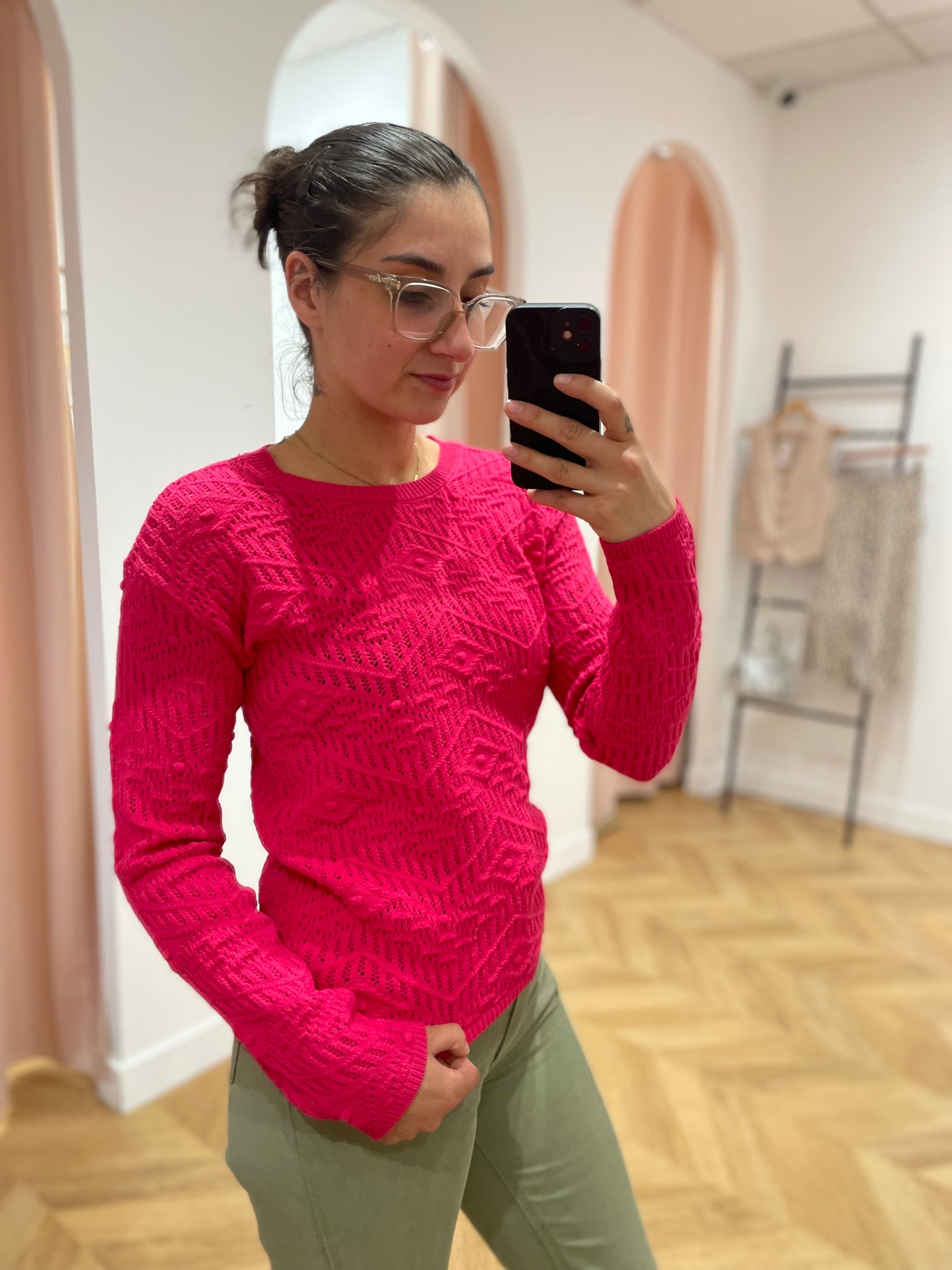 Pull ajouré Bonbon - Rouge - C'EST BEAU LA VIE - Vêtement FEMME/Pulls ...