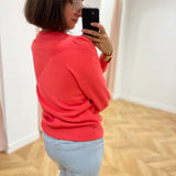 Sweat uni Fiona - Rouge - C'EST BEAU LA VIE