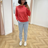 Sweat uni Fiona - Rouge - C'EST BEAU LA VIE