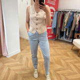 Sara Sleeveless Jacket - Beige - C'EST BEAU LA VIE