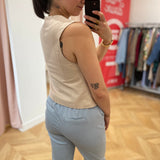Sara Sleeveless Jacket - Beige - C'EST BEAU LA VIE