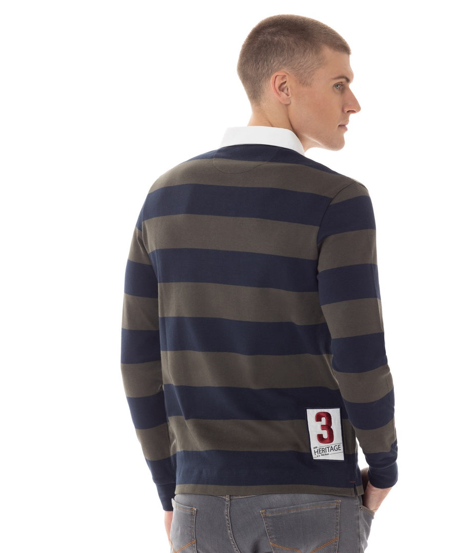 Polo rayé Floy - Marine gris - US POLO