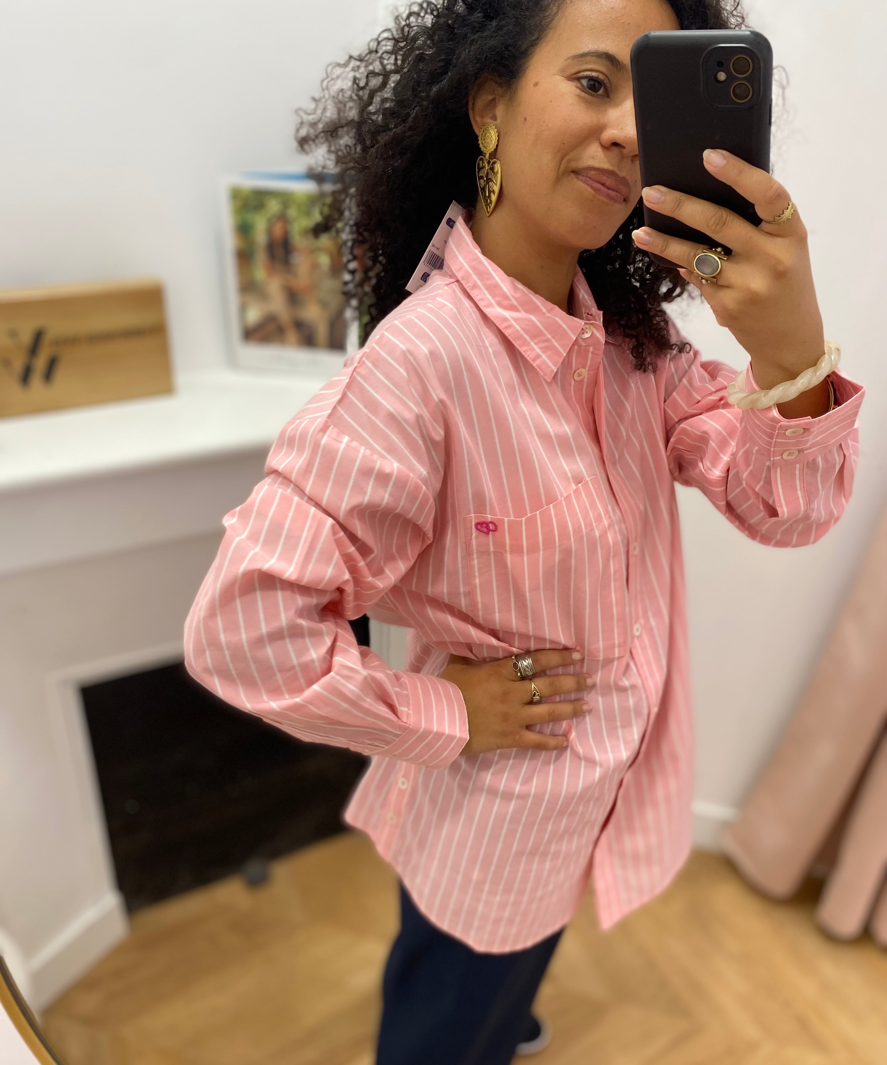 Chemise ample à manches longues Fiji - Rose clair - C'EST BEAU LA VIE !
